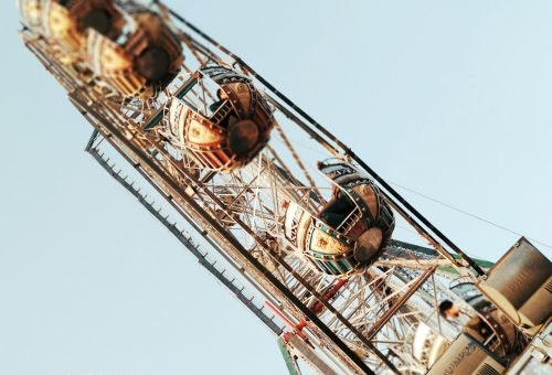 Blick von unten auf ein Riesenrad
