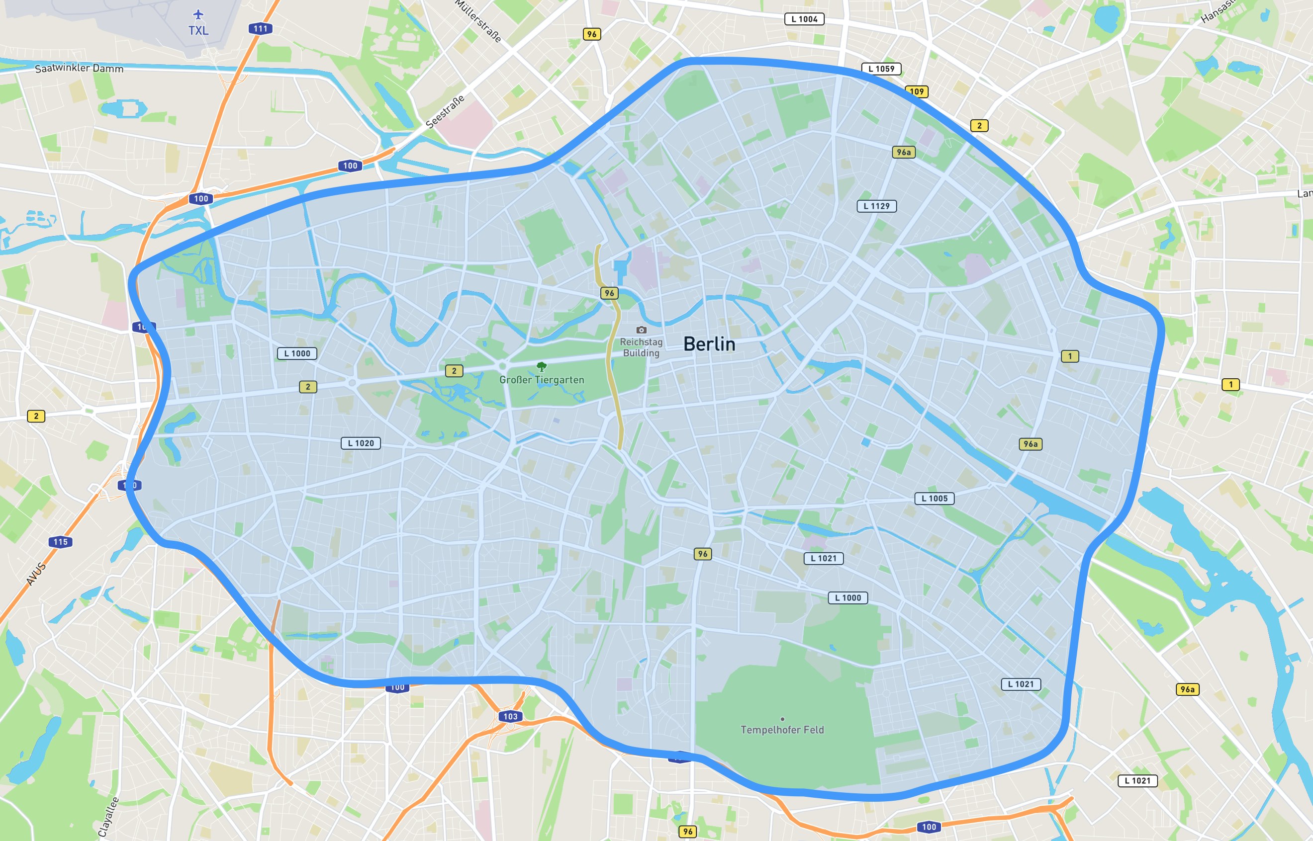 Free Now "Match" bietet Taxisharing innerhalb des Berliner S-Bahn-Rings an.