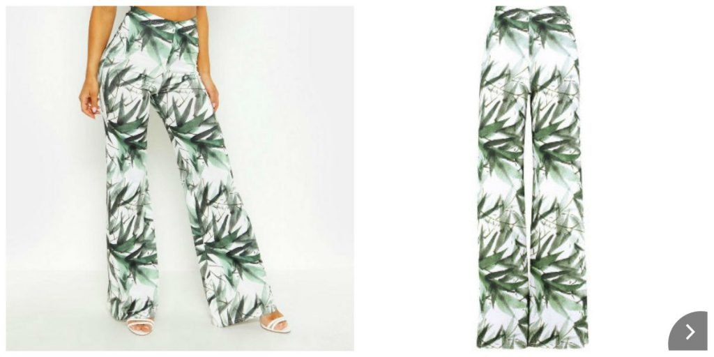 Lange Hose mit Blattmuster