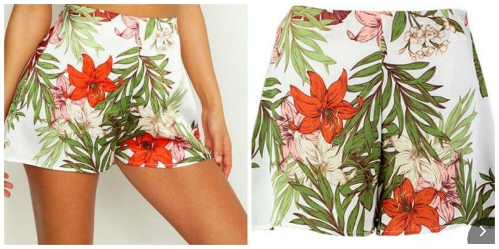 Tropical Print-Shorts mit Blütenprint