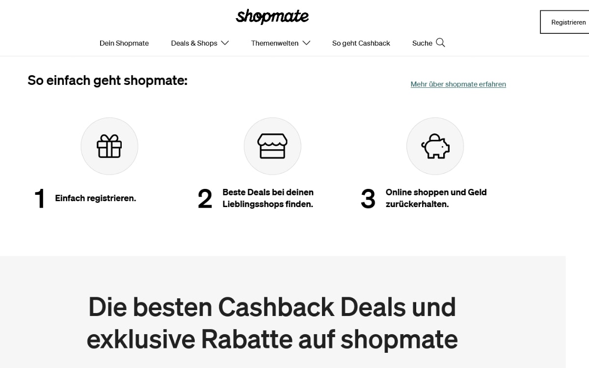 shopmate Webseite Screenshot