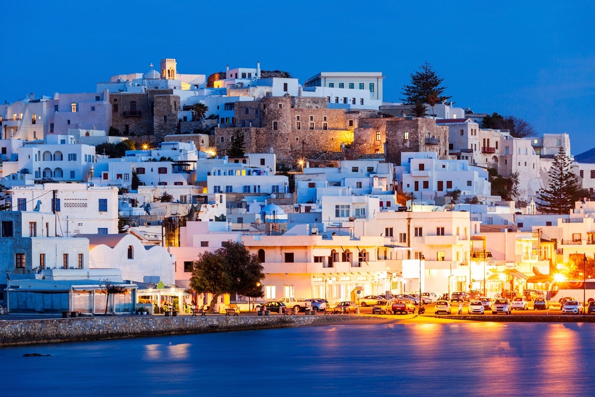 Blick auf Naxos am Abend